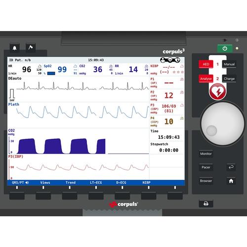 REALITi360용 corpuls3T 제세동기/모니터 화면 시뮬레이션 스크린  corpuls3T Patient Monitor Screen Simulation for REALITi360, 8001071, 자동제세동기 트레이너