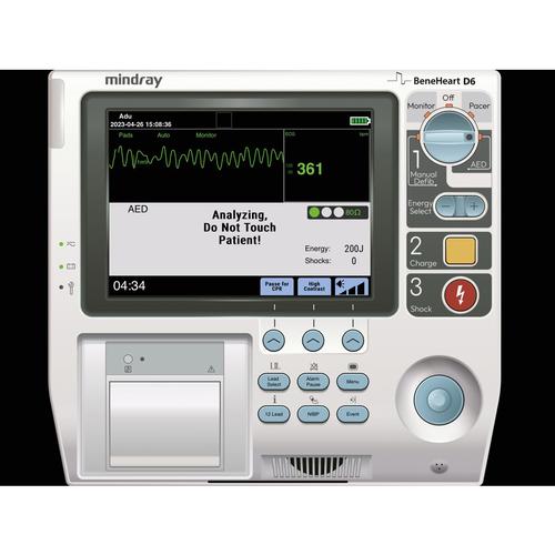 迈瑞Mindray BeneHeart D6 Defibrillator 除颤监护界面, 8001204, 自动体外除颤器（AED）训练模型