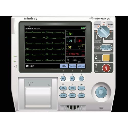 迈瑞Mindray BeneHeart D6 Defibrillator 除颤监护界面, 8001204, 自动体外除颤器（AED）训练模型