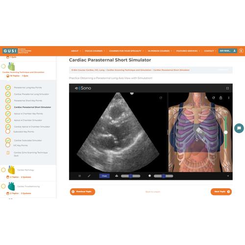 POCUS E-Sim Complete by GUSI & e Sono - Multiuser License, 8001277, Online Ultrasound POCUS Courses