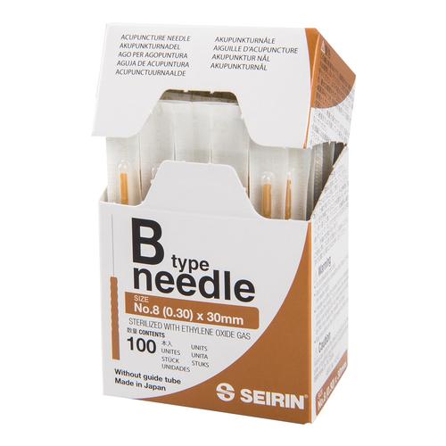 SEIRIN  ® type B - 0.30 x 30mm, brown handle, 100 needles per box., 1017652 [S-B3030], Acupuncture Needles SEIRIN