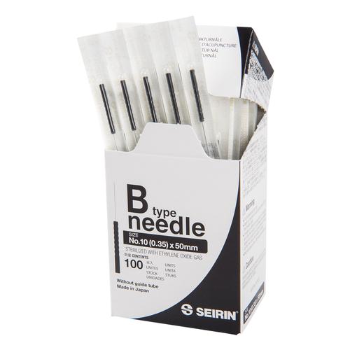 SEIRIN  ® type B - 0.35 x 50mm, black handle, 100 needles per box., 1017654 [S-B3550], Acupuncture Needles SEIRIN