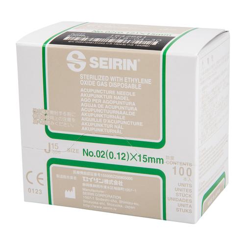 SEIRIN &reg; type J &ndash; incomparablement douces;&nbsp;Diam&eacute;tre 0,12 mm&nbsp;Longuer 15 mm,&nbsp;Couleur vert-fonc&eacute;, 1002411 [S-J1215], Aiguilles d&rsquo;acupuncture SEIRIN