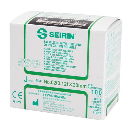 SEIRIN ® J-típus – 0,12 x 30 mm, hosszú sötétzöld, 100 db dobozonként., 1002412 [S-J1230], Akupunktúrás tűk SEIRIN