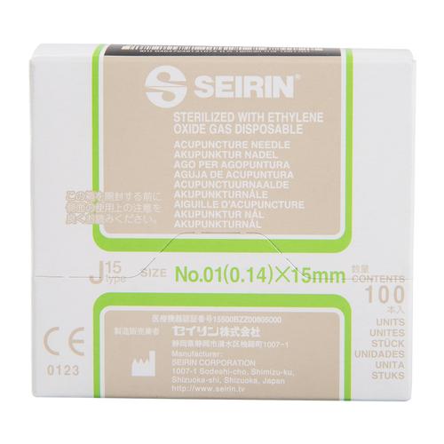 SEIRIN ® tipo J – singularmente suaves;  Diámetro 0,14 mm Longitud 15 mm, Colour verde de la cal, 1002413 [S-J1415], Agujas de acupuntura SEIRIN