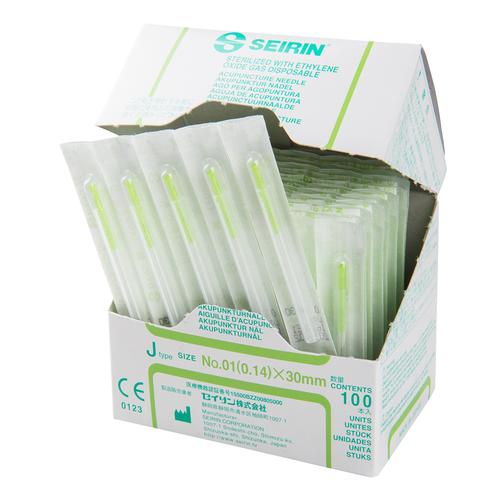 SEIRIN &reg; J-t&iacute;pus &ndash; 0,14 x 30 mm, hossz&uacute; s&aacute;rg&aacute;sz&ouml;ld, 100 db dobozonk&eacute;nt., 1002414 [S-J1430], Akupunkt&uacute;r&aacute;s tűk SEIRIN