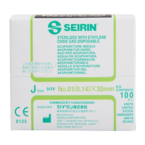 SEIRIN ® tipo J – 0,14 x 30 mm, verde claro, 100 piezas por caja., 1002414 [S-J1430], Agujas de acupuntura SEIRIN