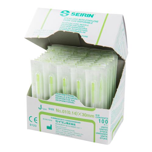 SEIRIN &reg; J-t&iacute;pus &ndash; 0,14 x 30 mm, hossz&uacute; s&aacute;rg&aacute;sz&ouml;ld, 100 db dobozonk&eacute;nt., 1002414 [S-J1430], Akupunkt&uacute;r&aacute;s tűk SEIRIN