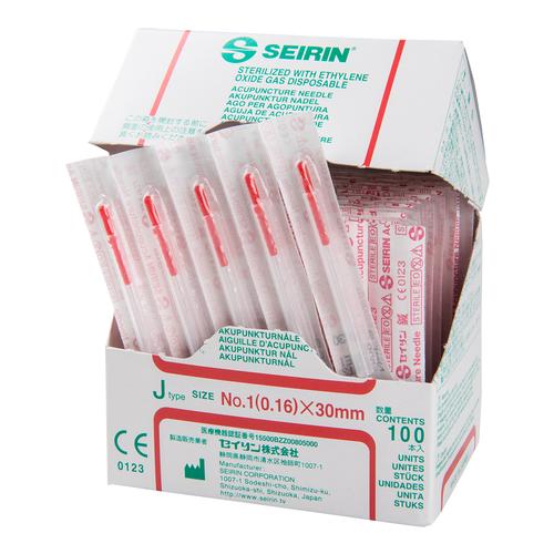 SEIRIN ® type J – 0,16 x 30 mm, rouge, 100 pièces par boîte., 1002416 [S-J1630], Aiguilles d’acupuncture SEIRIN