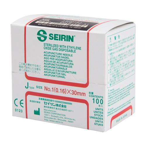 SEIRIN ® J-típus – 0,16 x 30 mm, hosszú piros, 100 db dobozonként., 1002416 [S-J1630], Akupunktúrás tűk SEIRIN