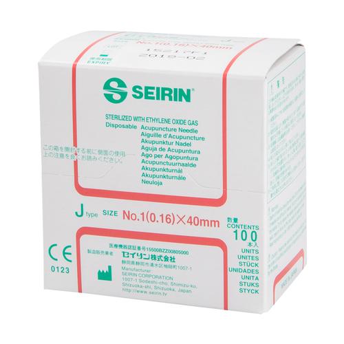 SEIRIN ® type J – incomparablement douces; Diamétre: 0,16 mm Longuer: 40 mm, Couleur rouge, 1002417 [S-J1640], Aiguilles d’acupuncture SEIRIN