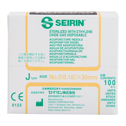 SEIRIN ® tipo J – singularmente suaves; Diámetro 0,18 mm Longitud 30 mm, Colour marfil, 1002418 [S-J1830], Agujas de acupuntura SEIRIN