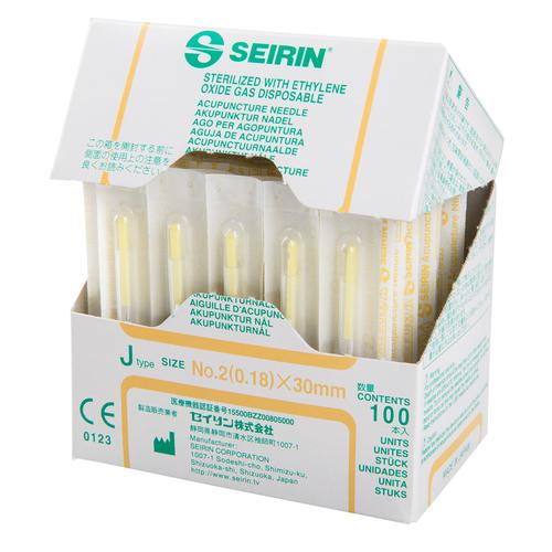 S-J1830 SEIRIN J-Type needle with guide tube; Diameter 0.18 mm Length 30 mm Colour yellow, 1002418 [S-J1830], Acupuncture Needles SEIRIN