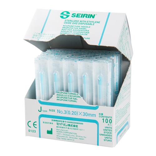 SEIRIN ® tipo J – 0,20 X 30 mm, azzurro, scatole da 100 aghi, 1002420 [S-J2030], Aghi per agopuntura SEIRIN