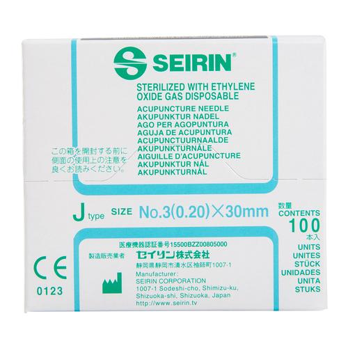 SEIRIN ® tipo J – 0,20 X 30 mm, azzurro, scatole da 100 aghi, 1002420 [S-J2030], Aghi per agopuntura SEIRIN