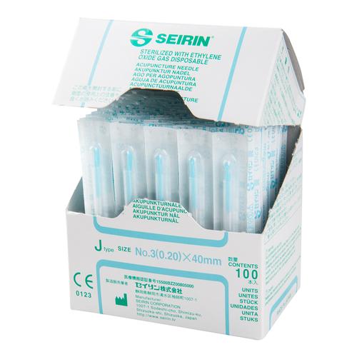 SEIRIN ® tipo J – 0,20 X 40 mm, azzurro, scatole da 100 aghi, 1002421 [S-J2040], Aghi per agopuntura SEIRIN