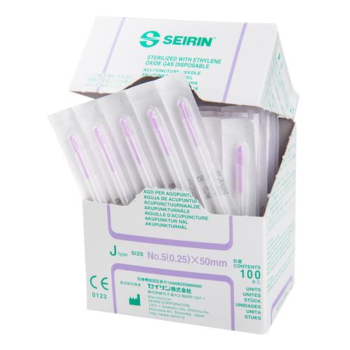 S-J2550 SEIRIN J-Type needle with guide tube; Diameter 0.25 mm Length 50 mm Colour violet, 1002425 [S-J2550], Acupuncture Needles SEIRIN