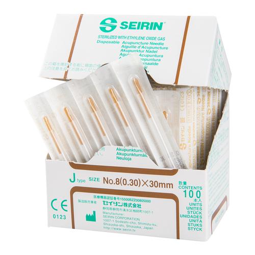 SEIRIN &reg; J-t&iacute;pus &ndash; &ouml;sszehasonl&iacute;thatatlanul gyeng&eacute;d 0,30 mm &aacute;tm&eacute;rőjű 30 mm hossz&uacute; barna, 1002426 [S-J3030], Akupunkt&uacute;r&aacute;s tűk SEIRIN