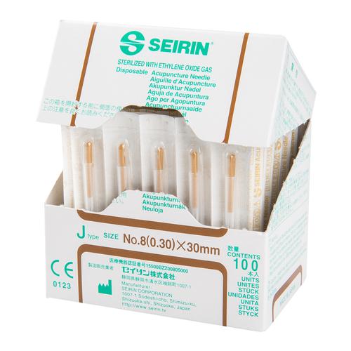 SEIRIN &reg; J-t&iacute;pus &ndash; &ouml;sszehasonl&iacute;thatatlanul gyeng&eacute;d 0,30 mm &aacute;tm&eacute;rőjű 30 mm hossz&uacute; barna, 1002426 [S-J3030], Akupunkt&uacute;r&aacute;s tűk SEIRIN