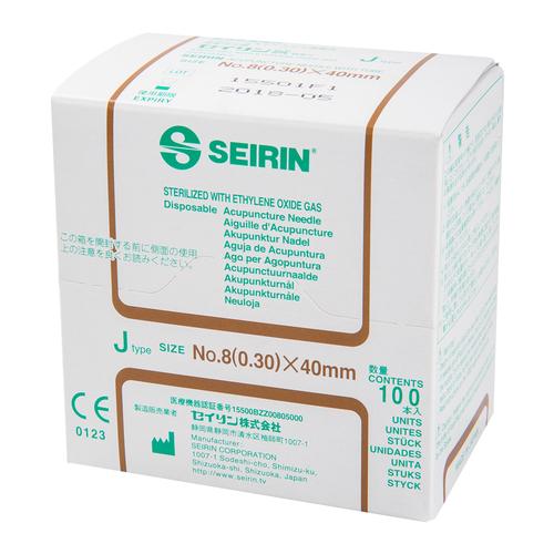 SEIRIN ® tipo J – singularmente suaves; Diámetro 0,30 mm Longitud 40 mm, Colour marrón, 1002427 [S-J3040], Agujas de acupuntura SEIRIN