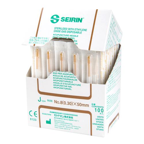 SEIRIN ® type J - incomparably gentle Diameter 0.30 mm Length 50 mm Colour brown Price is valid for 1 box of 100 needles, 1002428 [S-J3050], Acupuncture Needles SEIRIN