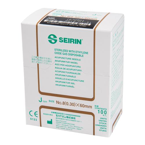 S-J3060 SEIRIN J-type needle with guide tube; Diameter 0.30 mm Length 60 mm Colour brown, 1002429 [S-J3060], Acupuncture Needles SEIRIN