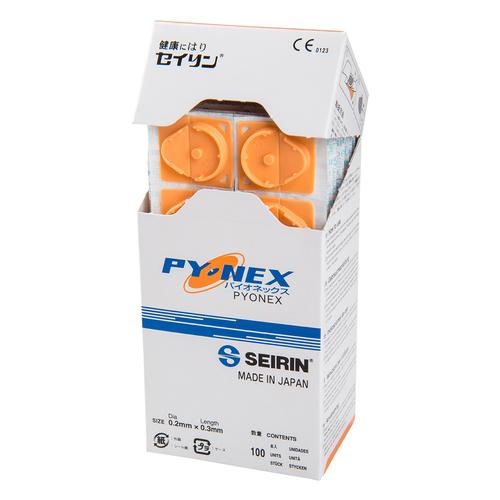 SEIRIN ® New PYONEX - 0.11 x 0.30 mm, orange, 100 pcs. per box., 1002468 [S-PO], Acupuncture Needles SEIRIN