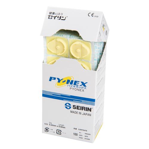 S-PY SEIRIN New PYONEX amarillo; Di&aacute;metro: 0,15 mm Longitud: 0,60 mm, 1002471 [S-PY], Agujas de acupuntura SEIRIN