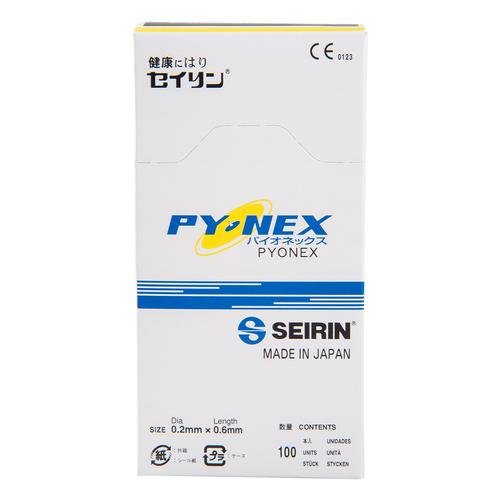 S-PY SEIRIN New PYONEX amarillo; Di&aacute;metro: 0,15 mm Longitud: 0,60 mm, 1002471 [S-PY], Agujas de acupuntura SEIRIN