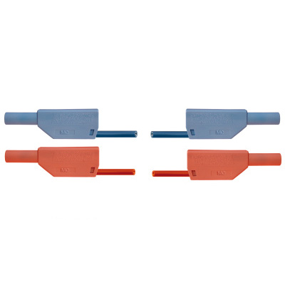 Safety Connecting Leads, 32 A, 75 cm,
Blue, Red, 2 pcs., 1017718 [U13816], Experiment Leads and Cables