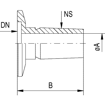 Brida de paso DN 16 &ndash; n&uacute;cleo NS 19/26, 1002929 [U14516], Mangueras de vac&iacute;o&nbsp;- Accesorio