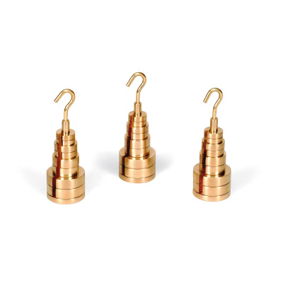 Pesas ranuradas con portapesas,&nbsp;conjunto de 3 piezas, 1000676 [U30019], Pesas para balanzas 