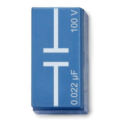 Condensador 22 nF, 100 V, P2W19, 1012943 [U333051], Sistema de elementos enchufables
