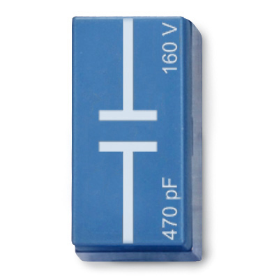 Condensateur 470 pF, 160 V, P2W19, 1012948 [U333056], Système d’éléments enfichables