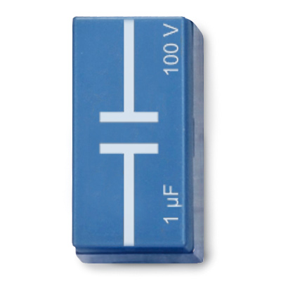 Condensatore 1 µF, 100 V, P2W19, 1012955 [U333063], PON Fisica - Laboratorio di Elettromagnetismo