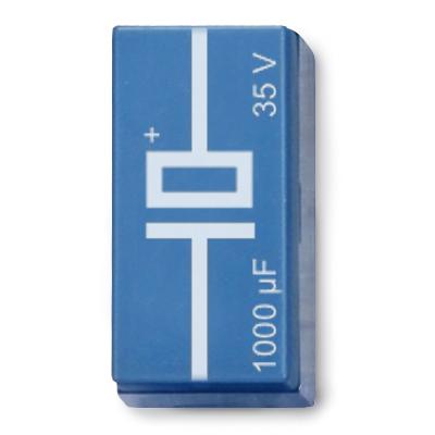 Condensatore Elettrolitico 1000 µF, 35 V, P2W19, 1017806 [U333106], Sistema di elementi a spina
