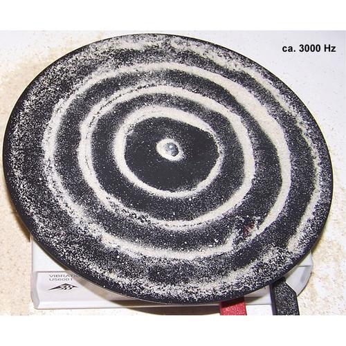 Chladni plate, circular -
for generating acoustically excited Chladni figures, 1000705 [U56005], Mechanical Waves