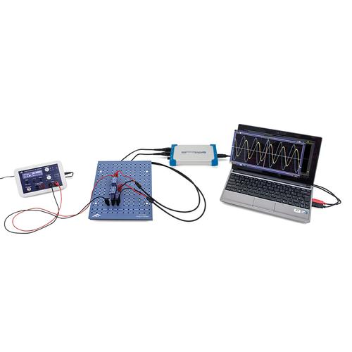 Esperimento: Resistenza di un condensatore nel circuito a corrente alternata (230 V, 50/60 Hz), 8000640 [UE3050111-230], PON Fisica - Laboratorio di Elettronica di Base
