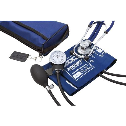 ADC Combo II SR Kit de esfigmoman&oacute;metro aneroide/estetoscopio profesional de bolsillo, azul, 1023716 [W51480RB], Estetoscopios y otoscopios