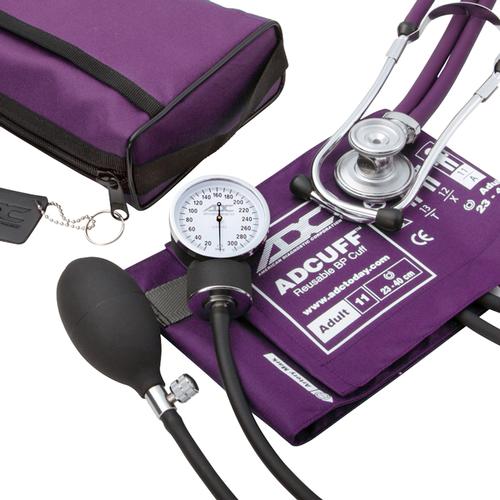 ADC Pro's Combo II SR Adult Pocket Aneroid/Scope Kit, Purple, 1023714 [W51480V], Sztetoszk&oacute;pok &eacute;s otoszk&oacute;pok