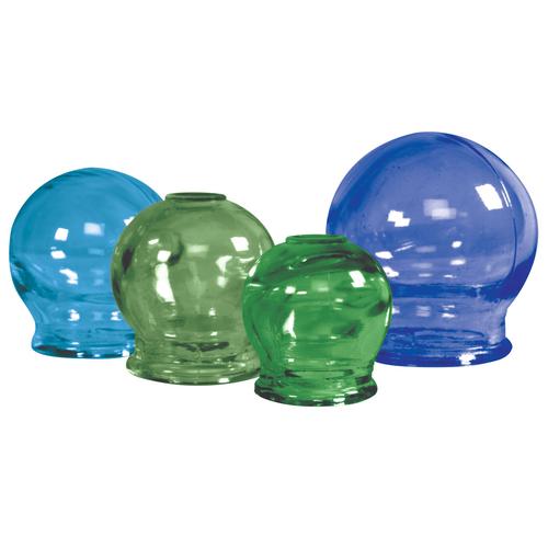 Color Glass Cupping Set, 4 pieces, W53126GC, Ventosas