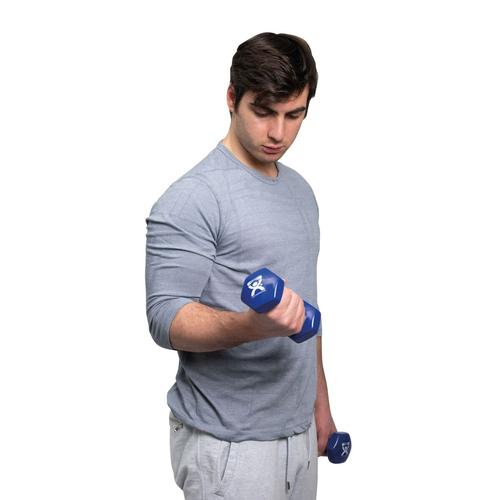 Cando Dumbbell - 5 lbs. Blue, 1015475 [W53642], Dumbbells - Weights
