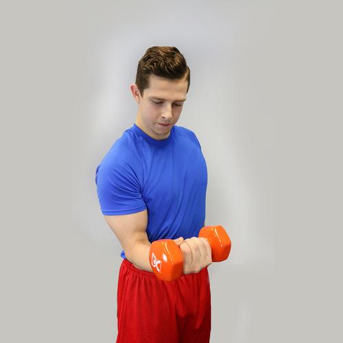 Cando Dumbbell - 10 lbs. Orange, 1015480 [W53647], Dumbbells - Weights