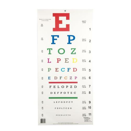 시력 검사 차트 Snellen Colored Eye Chart, 1018324 [W58500], 눈 모형