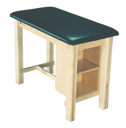 AM-624 Armedica Mfg. Taping Treatment Table with End Shelf Forest Green, W64365, Mesas para tratamiento deportivo y vendajes