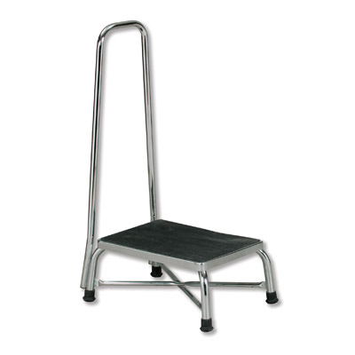 Large Top Chrome Bariatric Step Stool w/ Handrail, W65070H, Stools and Chairs