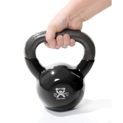 Cando Kettle Bell, 20 lb. - Black | Alternative to dumbbells, 1015416 [W67022], Weights