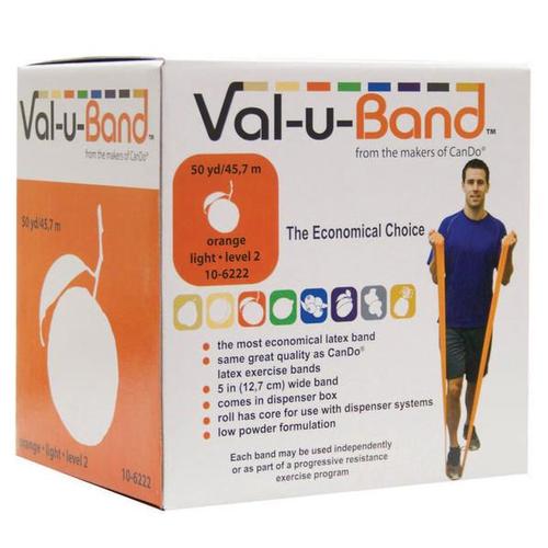 Übungsband / Fitnessband (besonders wenig Pulver) - 45 m, orange - leicht | Alternative zu Kurzhanteln, 1018031 [W72027], Übungs- und Physiobänder