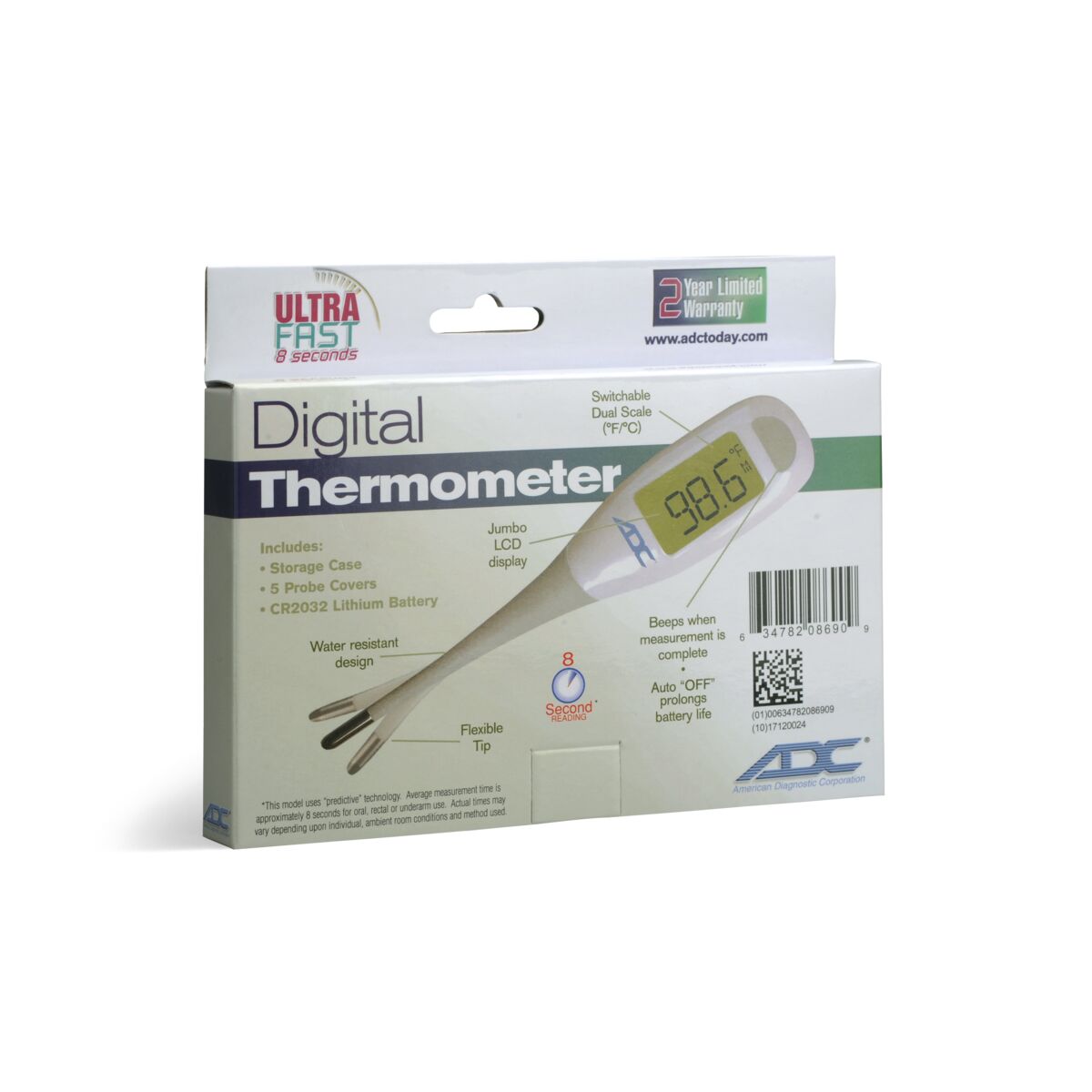 ADC Fast-Read Digital Thermometer, Adtemp 418N - 1023692 - ADC - 418N - Clinical  Thermometer - 3B Scientific