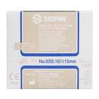 SEIRIN &reg; type J15 &ndash; 0,10 x 15 mm, bleu, 100 pi&egrave;ces par bo&icirc;te., 1015547 [S-J1015], Aiguilles d&rsquo;acupuncture SEIRIN (Small)
